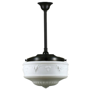 Lighting Inspirations Senator 14'' Opal Matte On Rod Set 3/4'' x 1/2m Patina