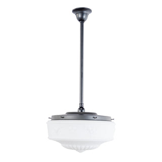 Lighting Inspirations Senator 14'' Opal Matte On Rod Set 3/4'' x 1/2m Patina