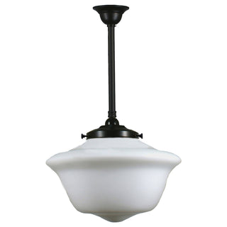 Lighting Inspirations Victorian Schoolhouse 16'' Opal Matte On Rod Set 3/4'' x 1/2m Patina