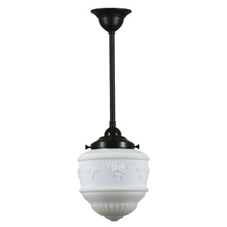 Lighting Inspirations Senator 8'' Opal Matte On Rod Set 1/2'' x 1/2m Patina