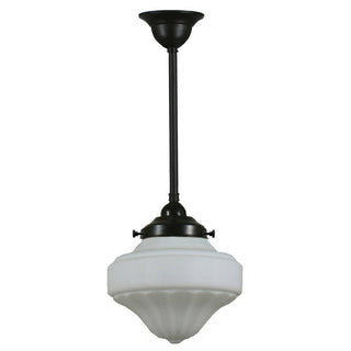 Lighting Inspirations Derby 8'' Opal Matte On Rod Set 1/2'' x 1/2m Patina