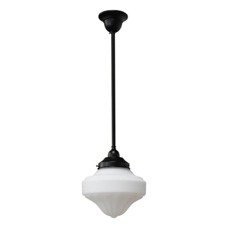 Lighting Inspirations Derby 8'' Opal Matte On Rod Set 1/2'' x 1/2m Patina