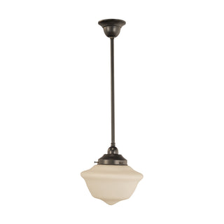 Lighting Inspirations Victorian Schoolhouse 9'' Opal Matte on Rod Set 1/2'' x 1/2m Patina