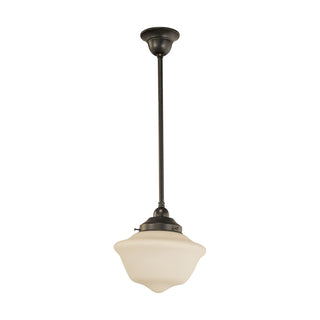 Lighting Inspirations Victorian Schoolhouse 9'' Opal Matte on Rod Set 1/2'' x 1/2m Patina