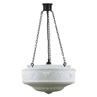 Lighting Inspirations Senator 17'' Opal Matte On 3 Chain Black Cloth Suspension Patina