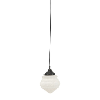 Lighting Inspirations Premier 8" Opal Matte On Cloth Cord Black Cloth Susp Patina