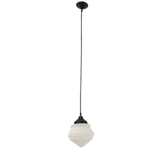 Lighting Inspirations Premier 8" Opal Matte On Cloth Cord Black Cloth Susp Patina