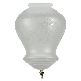 Lighting Inspirations Cambridge Frost Etched Glass Shade 4 1/4" Fitter with Finial Polished Brass