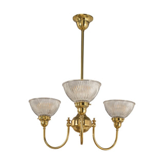 Lighting Inspirations Luke 3 Light Pendant Arms Up Claredon Clear Shades