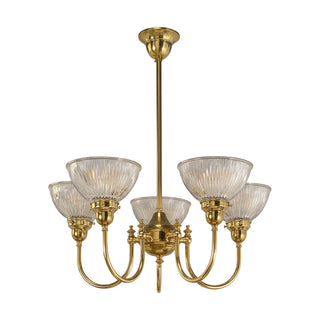 Lighting Inspirations Luke 5 Light Pendant Arms Up Claredon Clear Shades