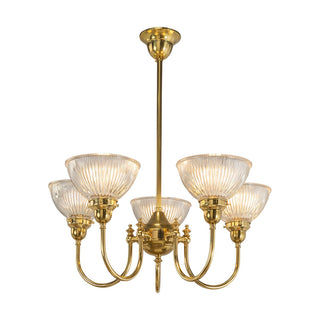 Lighting Inspirations Luke 5 Light Pendant Arms Up Claredon Clear Shades
