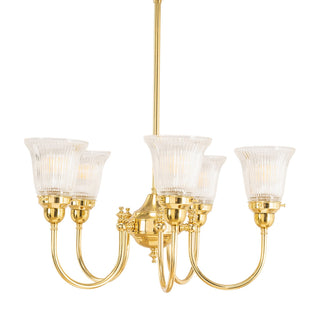 Lighting Inspirations Luke 5 Light Pendant Arms Up Zipper 23 Clear Shades