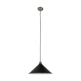 Lighting Inspirations 390mm Edwardian Black On Cloth Cord Chrome