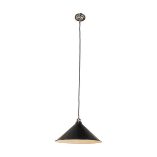 Lighting Inspirations 390mm Edwardian Black On Cloth Cord Chrome