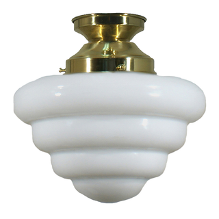 Lighting Inspirations Beehive Opal Gloss Batten Fix Polished Brass