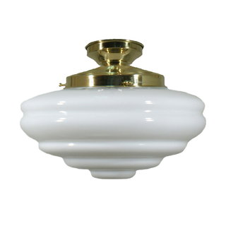 Lighting Inspirations Chateau Opal Gloss Batten Fix Polished Brass
