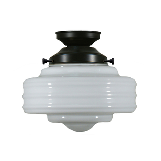 Lighting Inspirations Detroit 8" Opal Gloss Batten Fix Patina