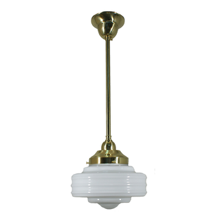 Lighting Inspirations Detroit 8" Opal Gloss on Rod Set 1/2" 1/2m Polished Brass