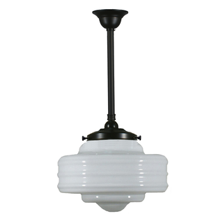 Lighting Inspirations Detroit 14" Opal Gloss on Rod Set 3/4" 1/2m Patina