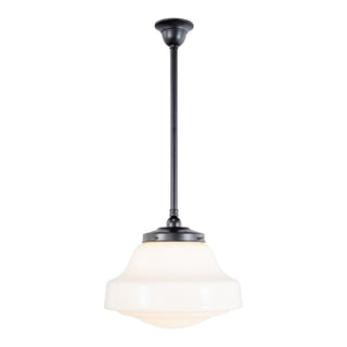 Lighting Inspirations Lincoln Schoolhouse Opal Gloss on Rod Set 3/4" 1/2m Patina