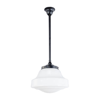 Lighting Inspirations Lincoln Schoolhouse Opal Gloss on Rod Set 3/4" 1/2m Patina