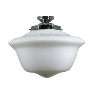 Lighting Inspirations Victorian Schoolhouse 16" Opal Gloss Batten Fix Chrome