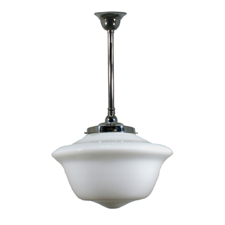 Lighting Inspirations Victorian Schoolhouse 16" Opal Gloss on Rod Set 3/4" 1/2m Chrome