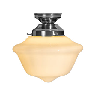 Lighting Inspirations Victorian Schoolhouse 9" Opal Gloss Batten Fix Chrome