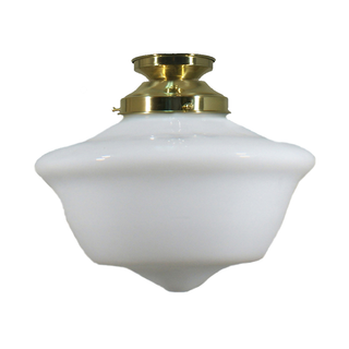 Lighting Inspirations Victorian Schoolhouse 12" Opal Gloss Batten Fix Polished Brass