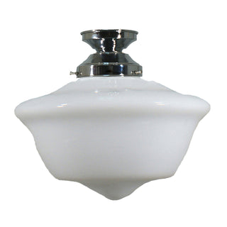 Lighting Inspirations Victorian Schoolhouse 12" Opal Gloss Batten Fix Chrome