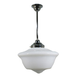 Lighting Inspirations Victorian Schoolhouse 12" Opal Gloss on Rod Set 1/2" 1/2m Chrome