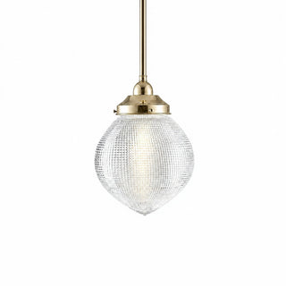 Lighting Inspirations Teardrop Hallophane 8" With 1/2" x 1/2m Rod Set Polished Brass