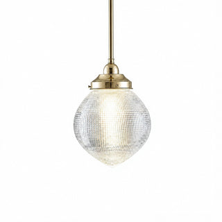Lighting Inspirations Teardrop Hallophane 8" With 1/2" x 1/2m Rod Set Polished Brass