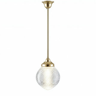 Lighting Inspirations Teardrop Hallophane 8" With 1/2" x 1/2m Rod Set Polished Brass
