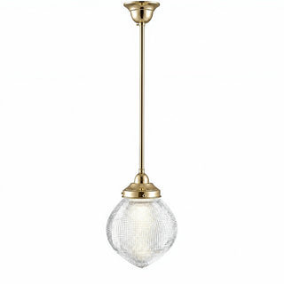 Lighting Inspirations Teardrop Hallophane 8" With 1/2" x 1/2m Rod Set Polished Brass