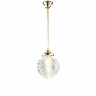 Lighting Inspirations Teardrop Hallophane 8" With 1/2" x 1/2m Rod Set Polished Brass