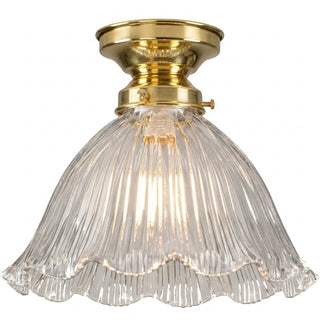 Lighting Inspirations 8044 Hallophane 9" Clear Batten Fix Polished Brass