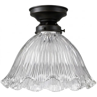 Lighting Insprirations 8044 Hallophane 9" Clear Batten Fix Patina