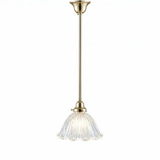 Lighting Inspirations 8044 Hallophane 9" Clear On Rod Set 1/2" x 1/2m Polished Brass