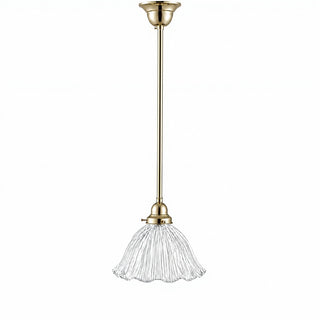 Lighting Inspirations 8044 Hallophane 9" Clear On Rod Set 1/2" x 1/2m Polished Brass
