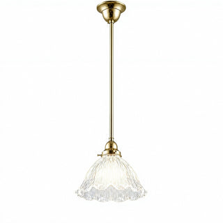 Lighting Inspirations 8044 Hallophane 9" Clear On Rod Set 1/2" x 1/2m Polished Brass