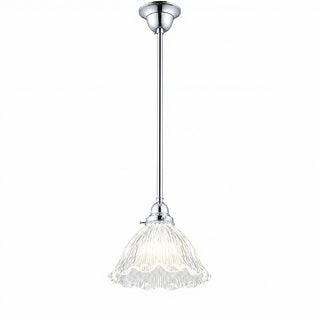 Lighting Insprirations 8044 Hallophane 9" Clear On Rod Set 1/2" x 1/2m Chrome