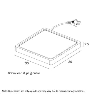 Telbix Lunos 30cm Square Oyster
