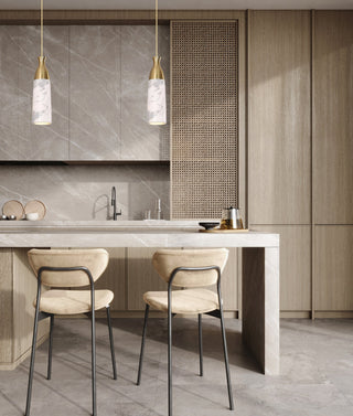 CLA Marmol Interior Marble Cylinder Pendant Lights