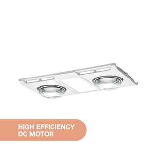 Martec Profile Panel DC 2 3-in-1 High Performance Heater Fan Exhaust with 12W Tricolour LED Light