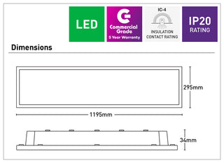 Mercator Zilla 36W Backlit Tri-colour LED Panel Light
