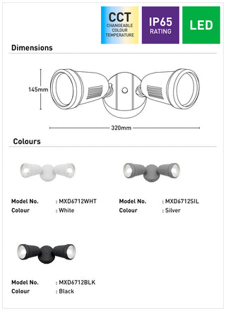 Mercator Otto 2 Light 12W LED Floodlight