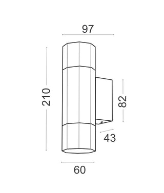 CLA Octo GU10 Exterior Octagonal Up/Down Pillar Lights IP65