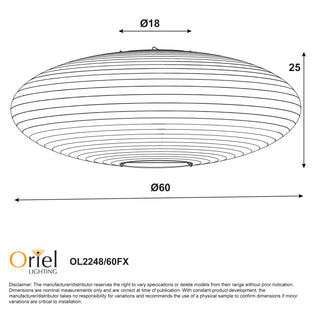 Oriel KANTO.60 Oval Flax Linen Shade Only