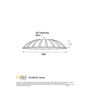 Oriel Brolli.35 36cm Pleated Metal Shade